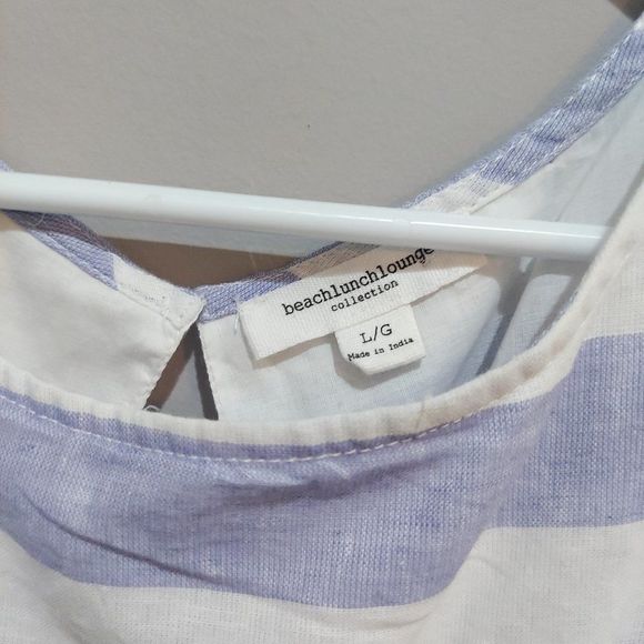 BEACHLUNCHLOUNGE Striped Linen Blend Beach Dress - Picture 4 of 6